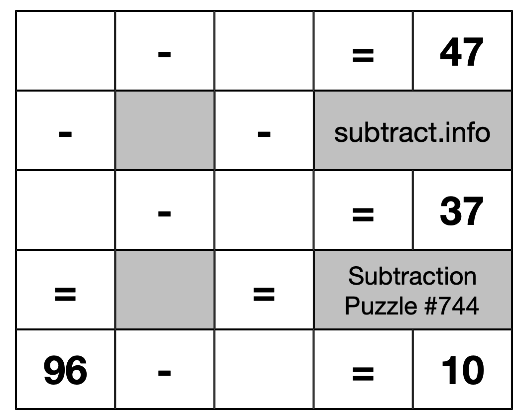 Subtraction Puzzle #744