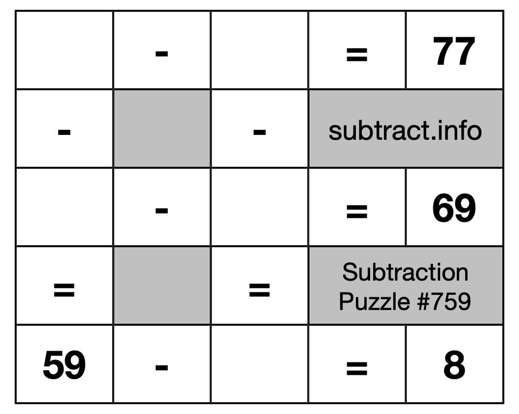 Subtraction Puzzle #759