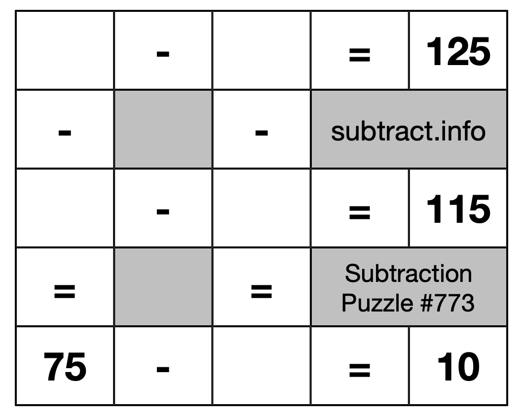 Subtraction Puzzle #773