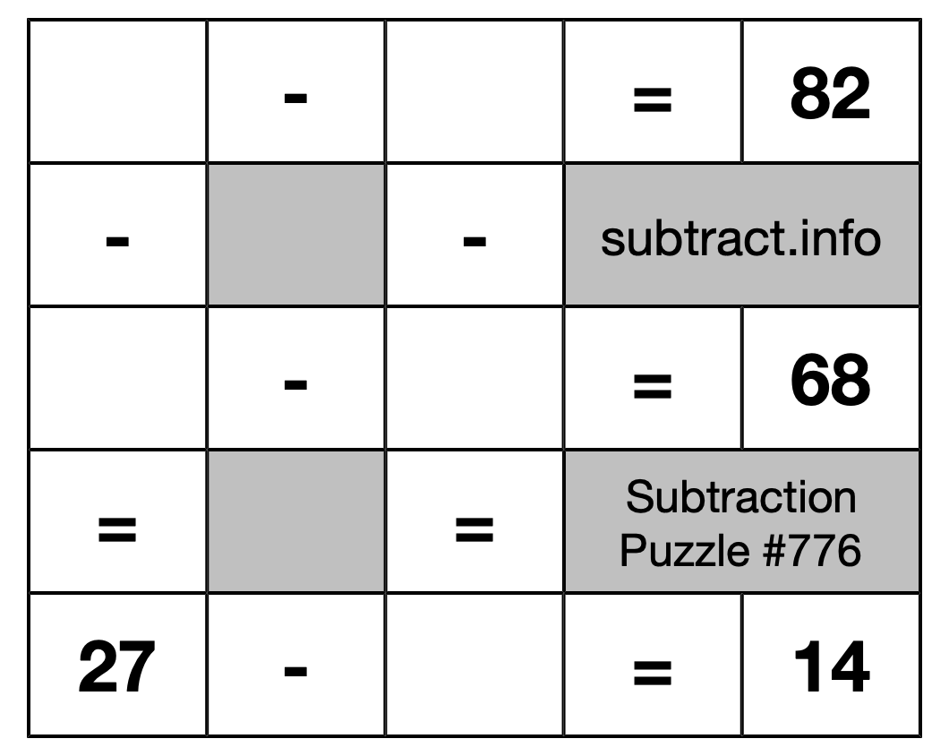 Subtraction Puzzle #776