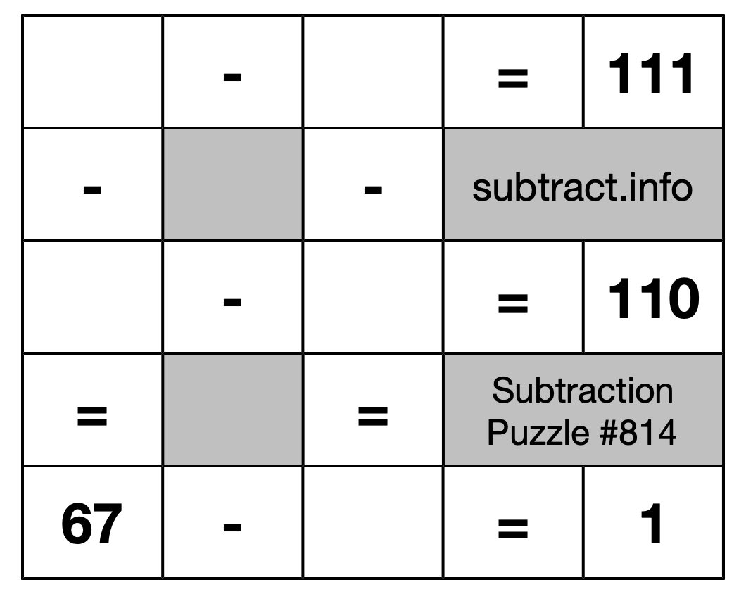 Subtraction Puzzle #814