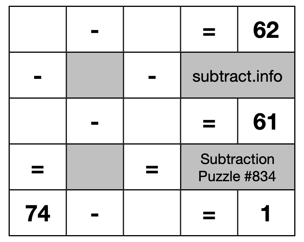 Subtraction Puzzle #834