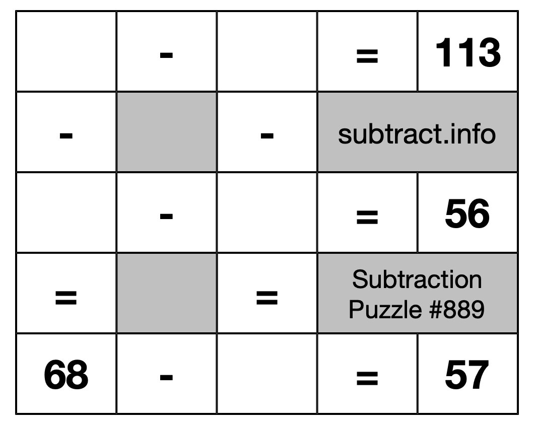 Subtraction Puzzle #889