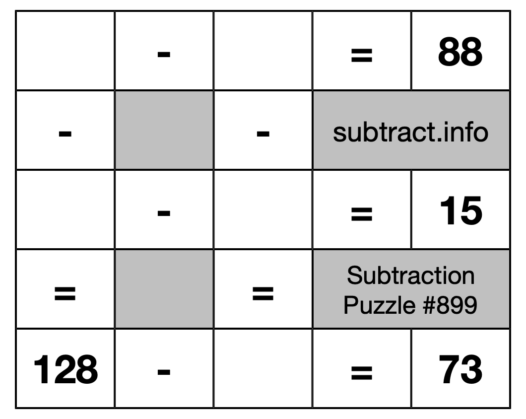 Subtraction Puzzle #899