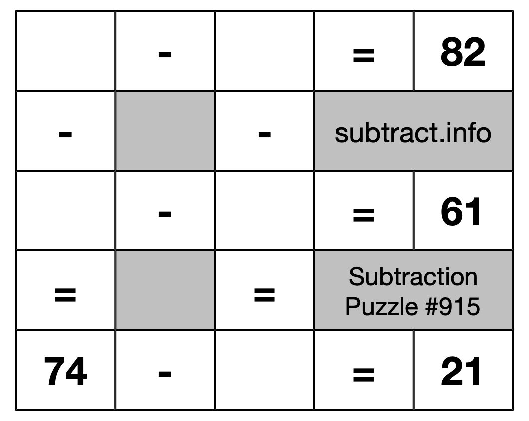 Subtraction Puzzle #915