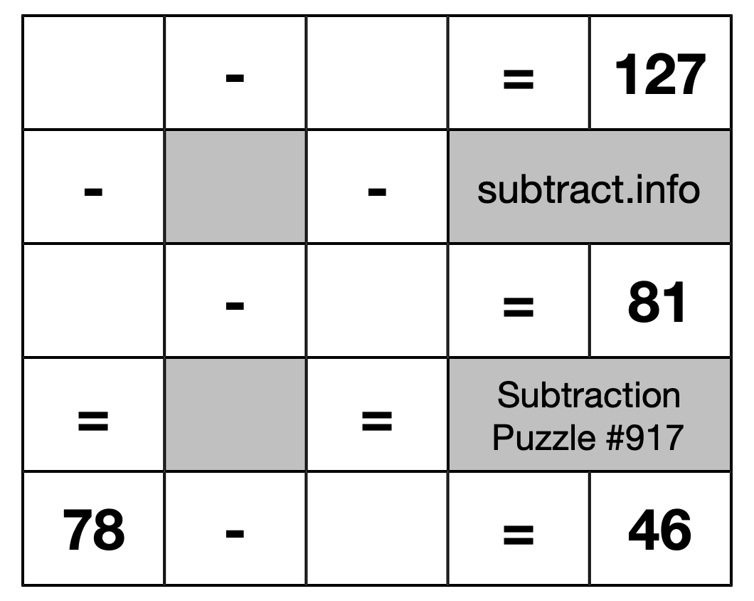 Subtraction Puzzle #917