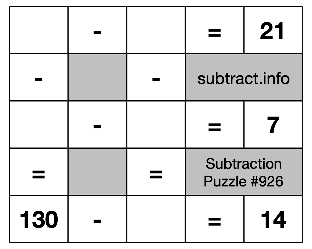 Subtraction Puzzle #926
