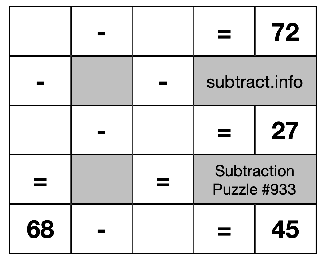 Subtraction Puzzle #933