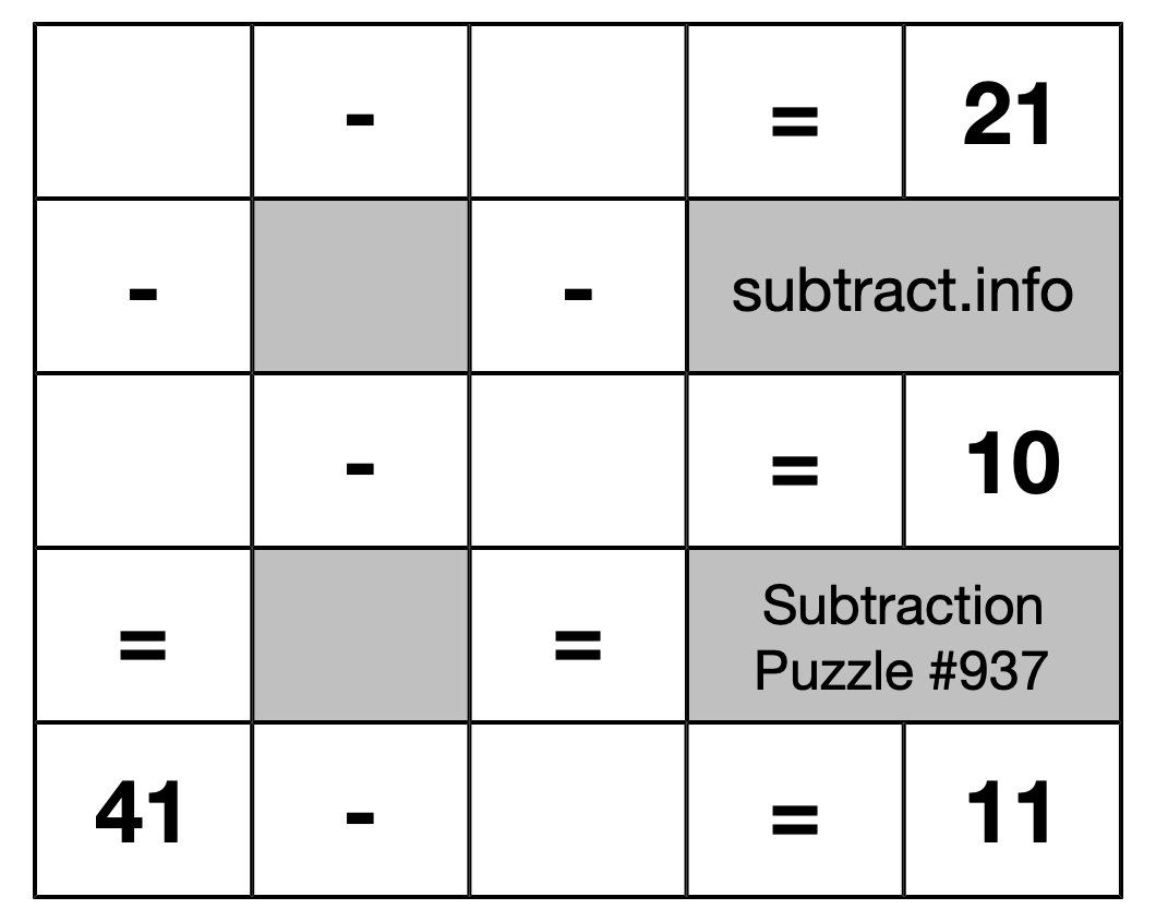 Subtraction Puzzle #937